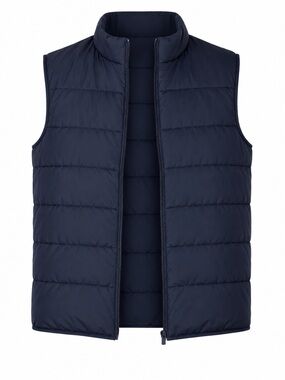 Gerard Darel Paris Navy Puffer Vest Size 40 (US M) Lightweight Quilted Zip Front